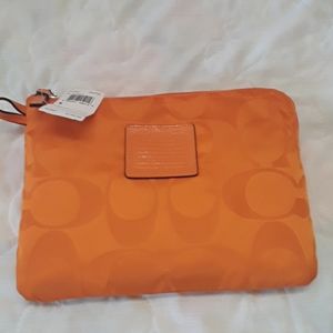 Coach packable medium size bag in tangerine